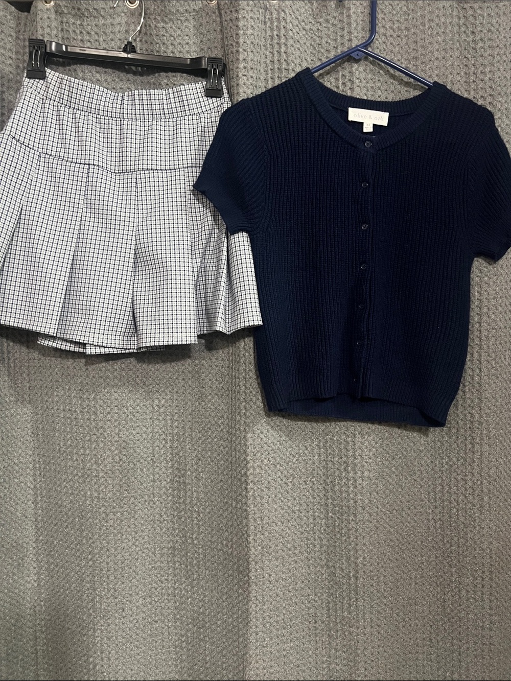 Blue Knit Short-Sleeve sweater and skirt set 💙